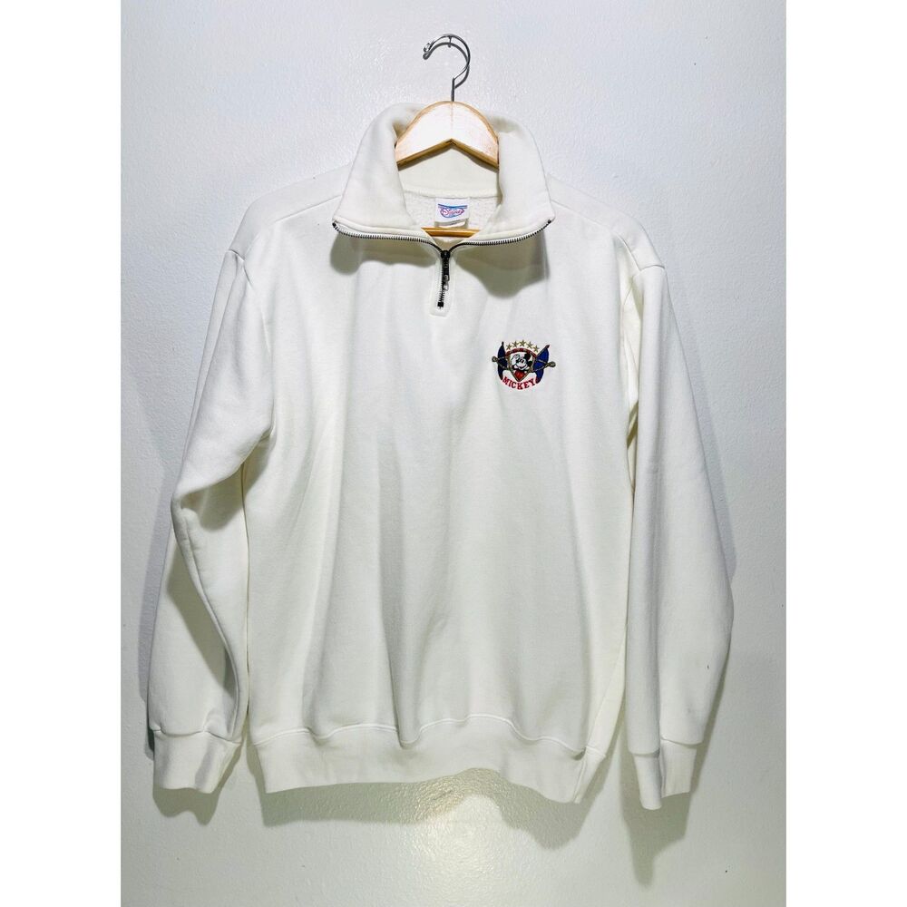 The Disney store hooded sweatshirt VTG USA made embroidered Mickey logo men L